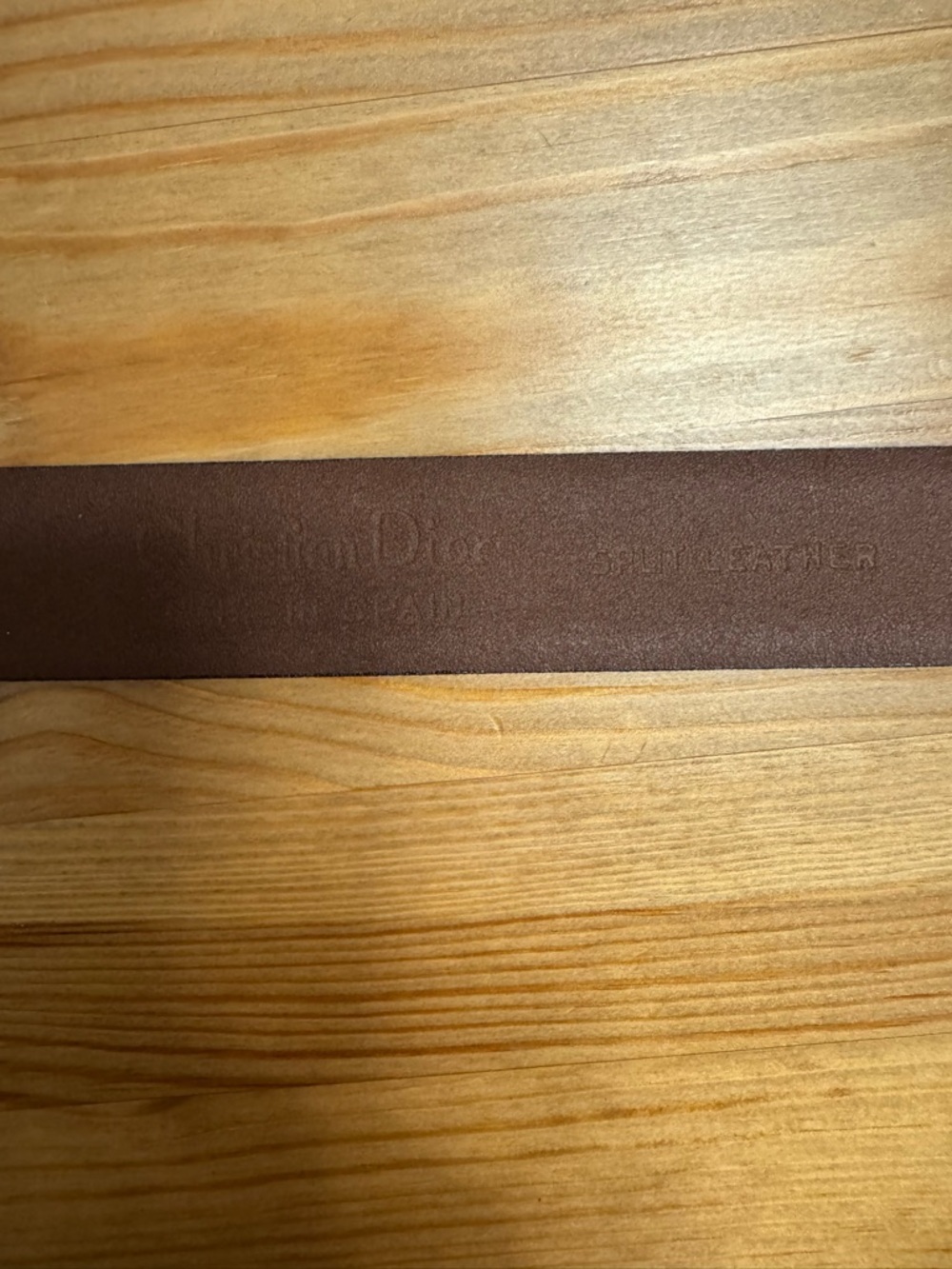 Vintage Christian Dior Brown Leather Belt Mens Size 44 – Classic Designer - Picture 4 of 7